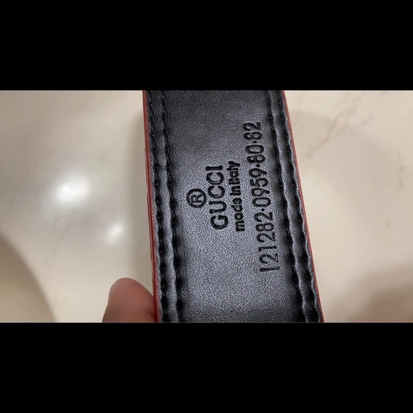 Red Gucci belt